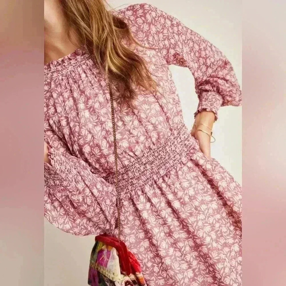 Anthropologie Gal Meets Glam Wimberly Smocked Mini Dress. Size 4 P - Picture 3 of 16